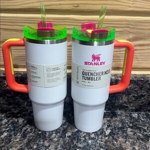 White Neon Stanley 30 oz Quencher H2.0 Tumbler  Brand new!